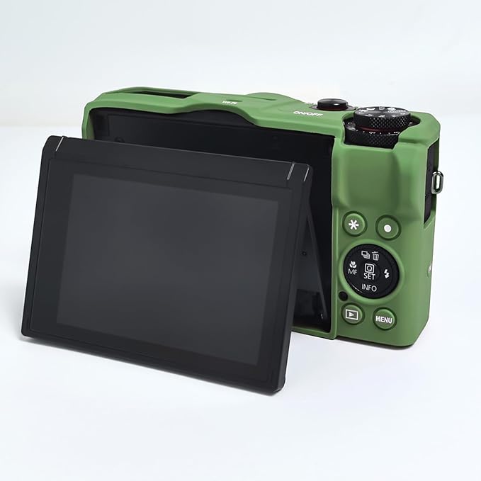 Easy Hood Camera Case for Canon Powershot G7 X Mark III Digital Camera,Silicone Soft Camera Case with Button Marker Removable Lens Cover Protective Body Skin for Canon G7X III DSLR Camera Green