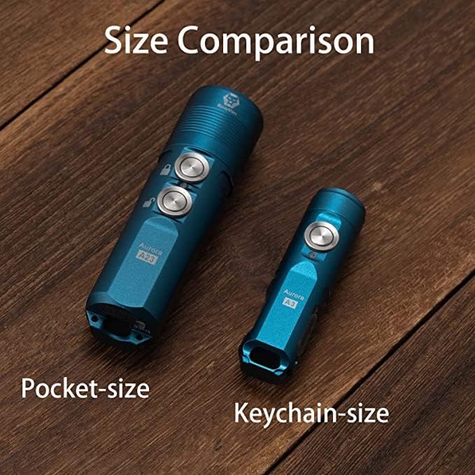 RovyVon A3 Gen 4 Keychain Flashlight, Super Bright 650 Lumens, USB C Rechargeable EDC Flashlight Water-Resistant, Lightweight- Ideal for Everyday Carry, Camping, Hiking, Emergency (Blue)