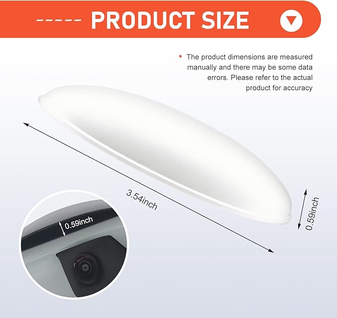 Car Rear View Camera Cover, Waterproof Anti-rain Protective Shield for Reversing Camera, Wider ABS Backup Lens Protector Guard, Self-adhesive Exterior Modification Accessory (White)