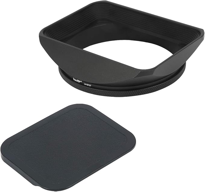 Haoge 72mm Square Metal Screw-in Mount Lens Hood Shade with Cap for 72mm Canon Nikon Sony Leica Leitz Carl Zeiss Voigtlander Nikkor Panasonic Fujifilm Olympus Lens and Other 72mm Filter Thread Lens