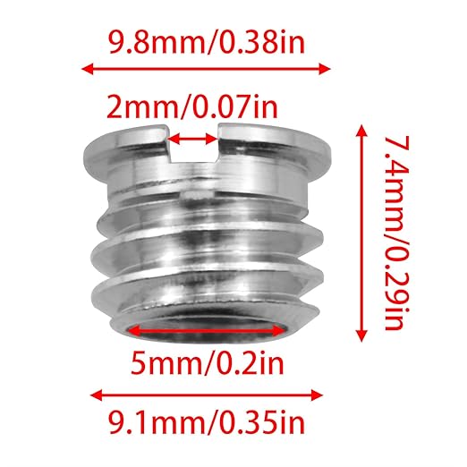 1/4''-20 Female to 3/8 "-16 Male Threaded Adapter for Tripod Standard Screw Adapter for DSLR Camera Monopod Bracket 3/8 Turn 1/4 Adapter 12PCS (1/4“-20 to 3/8”-16)