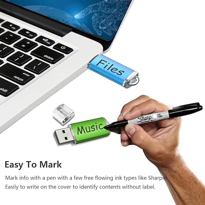 K&ZZ 32GB USB Flash Drive 5 Pack Thumb Drives USB 2.0 Memory Stick Gig Stick 32G Pen Drive USB Stick Zip Drive for PC Laptop, Multicolored
