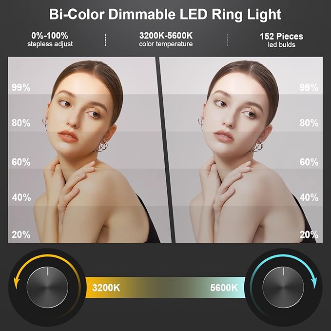 GVM Smartphone RGB Video Lighting Rig, Camera Video Stabilizer, Selfie Light Professional LED Ring Light, Compatible with Phone, Action Camera, YouTube, Vlogs, Filmmaking, Makeup & Video Recording