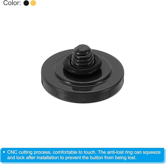 PATIKIL Camera Shutter Button, 2 Pack Soft Shutter Release Button Pure Copper Camera Button Concave Suitable for Nikon for Fujifilm for Leica DSLR/SLR Camera, Black Yellow
