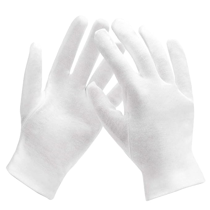 ENPOINT 20 Pairs Archival Photo Gloves, White Work Gloves for Art Handling Working Photography Cloth Gloves Liners Bulk for Handling Jewelry, Film, Photo, Coin Collectors, Metal Inspection Men & Women