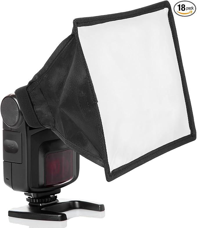 PATIKIL 7.5" x 9" Flash Diffuser Light SoftBox, 2Pcs Universal Collapsible Flash Diffuser with Storage Pouch for SB-5000 SB-700 SB-300 SB-900 SB-910 SB-600 SB-4, Black