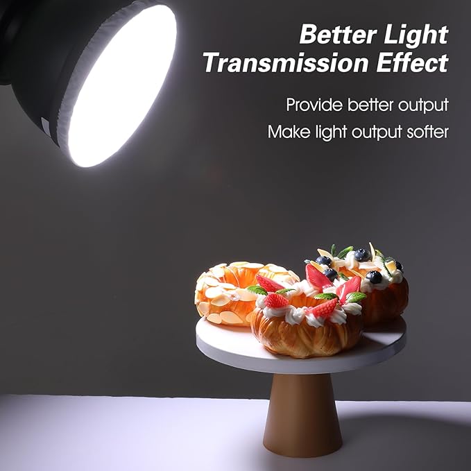 4 PCS Light Diffuser, 7"/18cm Diffuser Lamp Sock Soft Cover White Diffuser Sock for Studio Strobe Reflectors, Video Shooting (White)