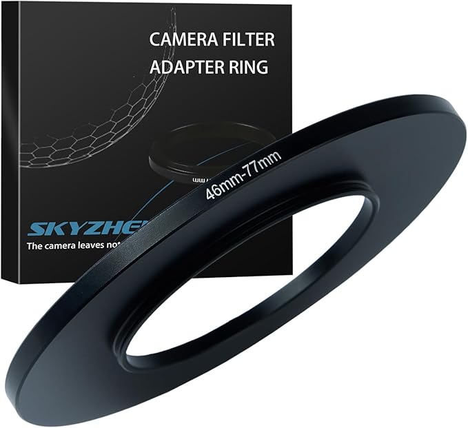 46mm to 77mm Step up Ring Filter Adapter Metal Ring Step up Rings Adapter Filter Compatible with All 77mm UV,CPL,ND,Lens Hood,Threaded Lens ect (46mm to 77mm)