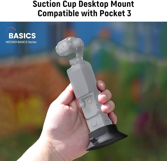 NEEWER Basics AC023 Silicone Holder Base with Suction Cup for Pocket 3, Table Camera Holder ø64 mm Non-Slip Soft Stable, Accessory Compatible with DJI Osmo Pocket 3 Gimbal Camera