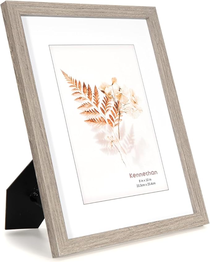 kennethan 8x10 Picture Frame Gray Set of 4, Wooden Poster Frame for Tabletop and Wall Mounting Display for Home, Office,Gallery,Holiday with Photos, Posters, Puzzles