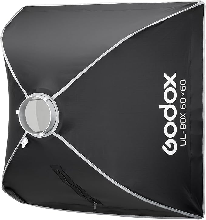 Godox 24”x24” Square Softbox with Bowens Mount, UL-BOX-60 24”/60cm Folding Quick Release Softbox Foldable Soft Box with Grid, Diffuser for Godox SMALLRIG/Neewer/Aputure