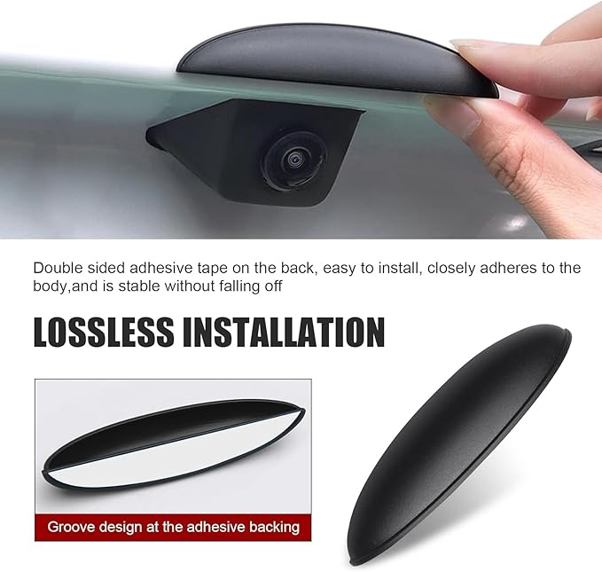 Ypoyney Car Rear View Camera Cover, Silicone Anti-Rain Reversing Cameras Protection, Non-Destructive Installation Rear View Camera Cover, Essential Accessories Rain Covers for Most Cars (Black)