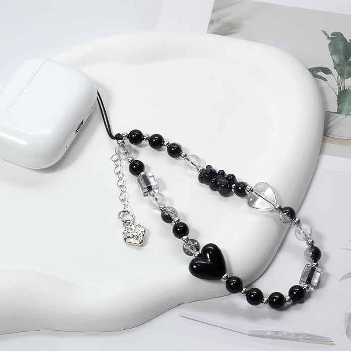 Cute Digital Camera Wrist Strap,Beaded Phone Charms wristlet Strap,Kawaii Bracelet Wrist Lanyard,Charm Holder for Women