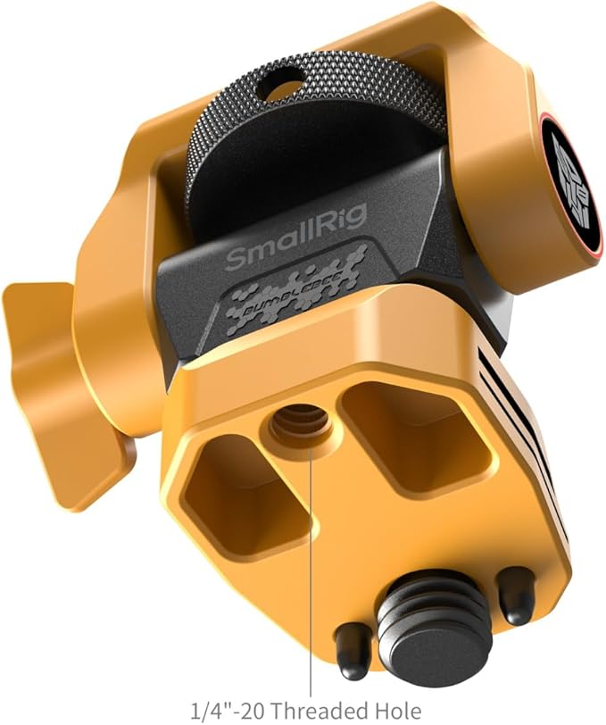SMALLRIG Adjustable Camera Monitor Mount for ARRI-Style (Bumblebee Edition), 360° Swivel and 180° Tilt Holder Anti-Twist Support 5" and 7" - 5520