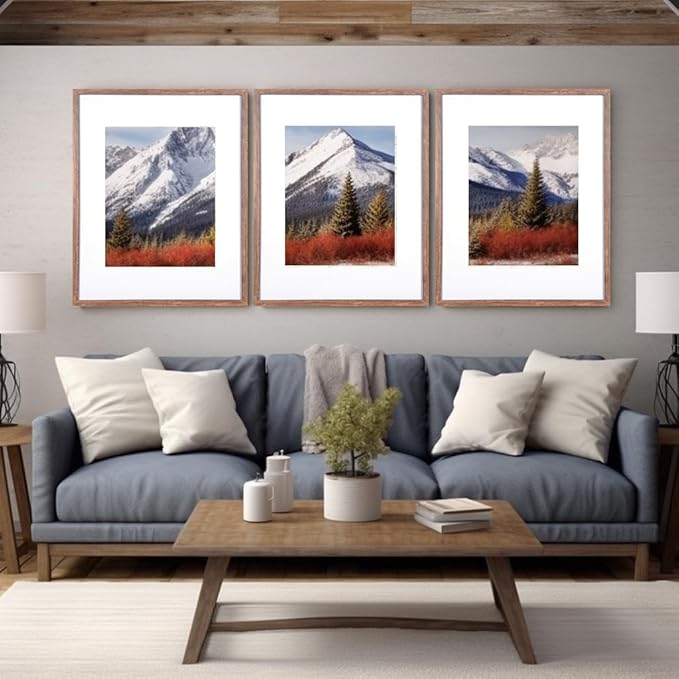 kennethan 16x20 Picture Frame Rottern Brown Set of 2, Wooden Poster Frame for Wall Mounting Display for Home, Office,Gallery,Holiday with Photos, Posters, Puzzles