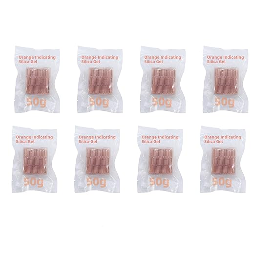50 Gram 8 Packs Plastic Box Orange Color Indicating Silica Gel Beads Food Safe Desiccant Packs for Storage Silica Packets for Foods Electronics Closet 3D Filaments