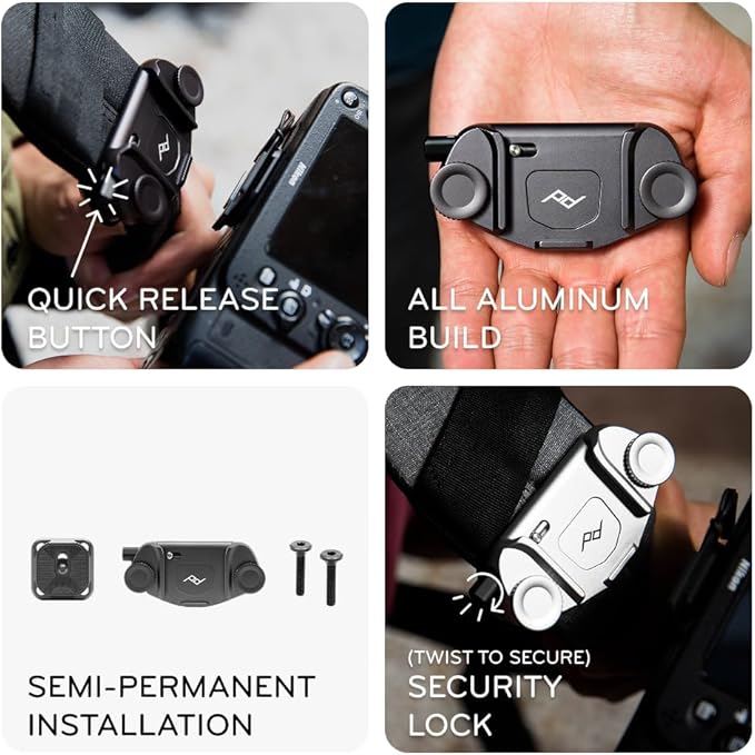 Peak Design Capture Camera Clip V3, Ocean with Plate, Holds DSLR, Compact and Point and Shoot Bodies, Secure, Stable and Accessible, Attaches to Straps and Belts, Quick Release, 200 lb Capacity