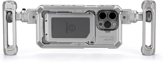 Tilta Khronos Lightweight Kit Compatible with iPhone 15 Pro Max - Titanium White | Includes Phone Case and Adjustable Handles