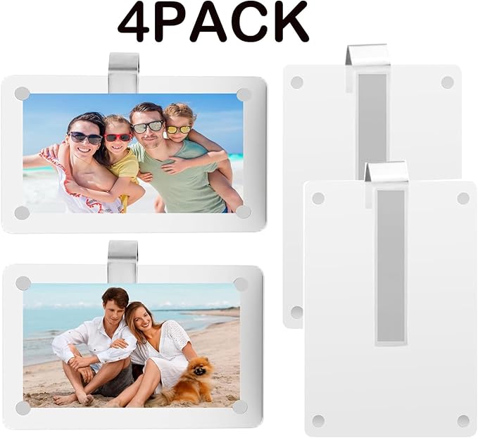 8 Pack Car Sun Visor Photo Holder, Acrylic Magnetic Personalized Photo Holder car Picture Frame, Photo Car Visor Clip, Personalized Car Accessories That Can Be Used to Add Personal Photos (size C)