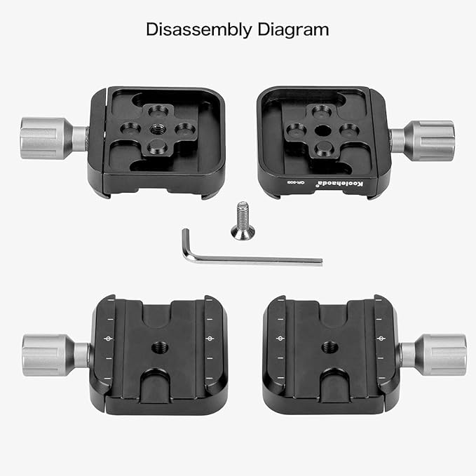 koolehaoda QR-50B Quick Release Plate Clamp Double Clamp Adapter Compatible for Arca Swiss Plate RRS Rail Plate Nodal Slide Subtend