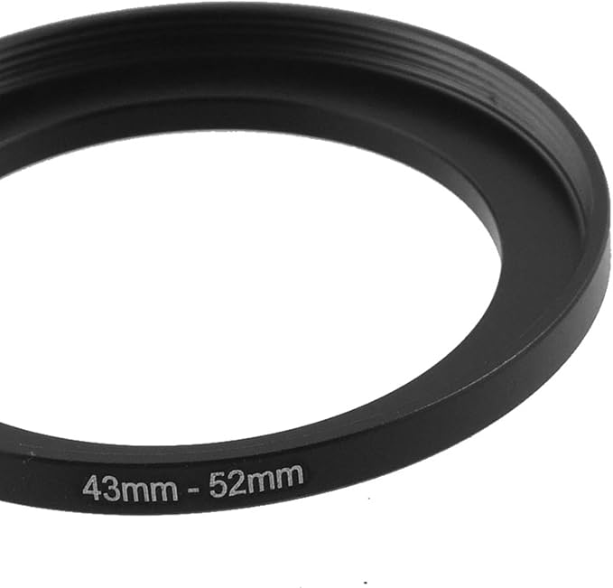 uxcell Metal Step Up Filter Ring Adapter, 43mm to 52mm Step-Up Adapter Ring Filters for Camera Lenses Hood, Aluminum Male 43mm to Female 52mm Camera Stepping Rings, Black