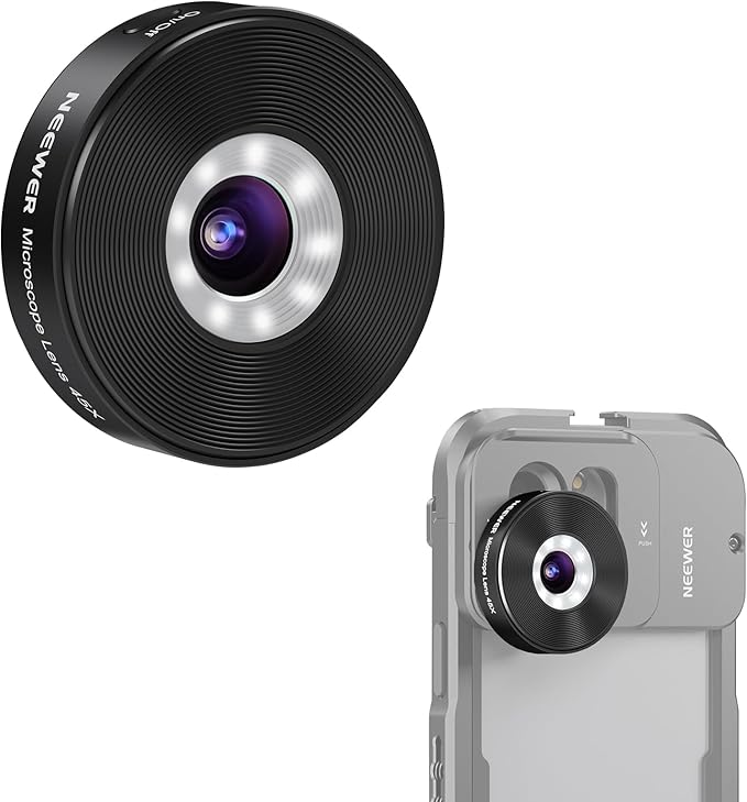 NEEWER 18mm HD 100° Wide Angle Lens 0.5X Magnification for Phone, Compatible with Sandmarc SmallRig iPhone Samsung Phone Cage with 17mm Lens Mounts, LS-32