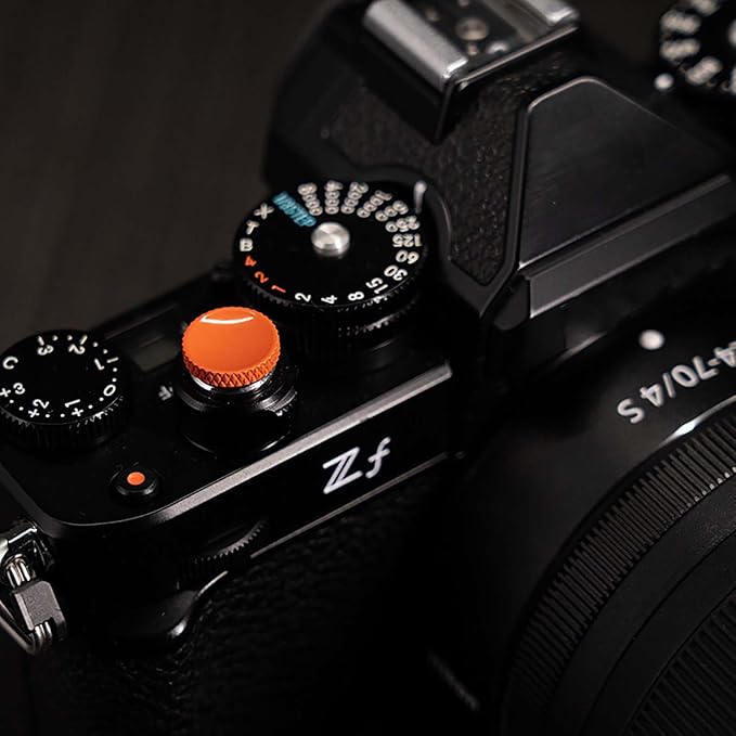 for Fujifilm Camera Shutter Button,4PCS Premium Soft Release Button for Enhanced Comfort and Control, Compatible for Fujifilm X100 X100T X-E1 X-T10 X-T30 Accessories(Orange/Black/Red/Gold)