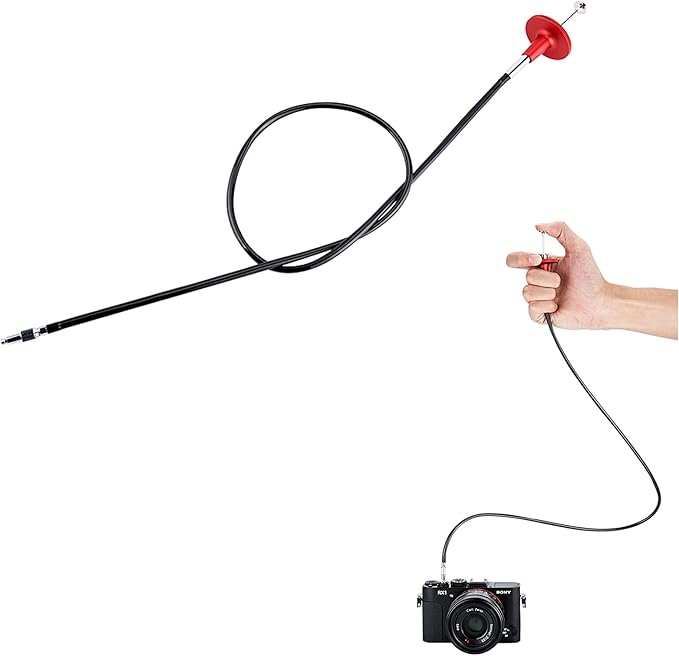 JJC Mechanical Shutter Release Cable Cord with Bulb-Lock for Fuji Fujifilm X-T5 X-T4 X-T3 X-T50 X-T30 II X-M5 X-PRO3 X100VI X100V X-T2 X-T20 X100F X-E4, Sony RX1R II RX10 IV III, Lecia M10 M9 & More