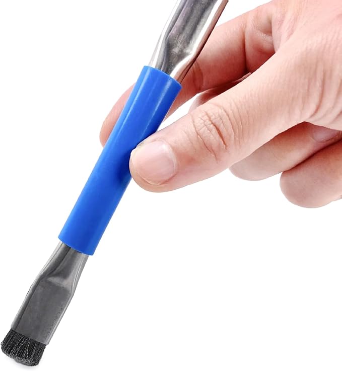 Double Head Steel Wire Brush Anti Static Hardening Brush Mobile Phone Mainboard Repair IC Pad Cleaning Brush Tools Plastic, Steel Wire, Alloy