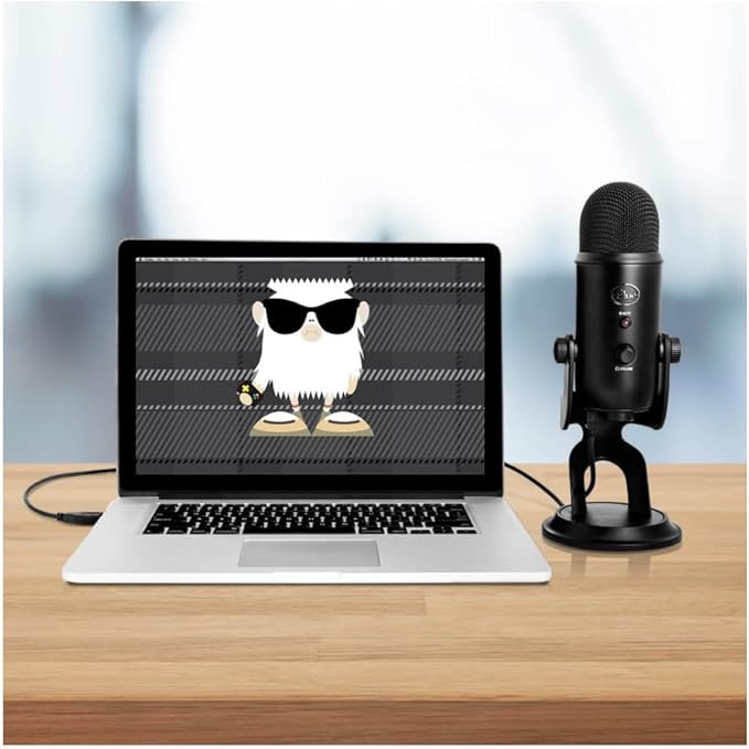 Blue Microphones Yeti Blackout USB Microphone Bundle with Desktop Boom Arm Microphone Stand, Closed-Back Studio Monitor Headphones and Pop Filter (4 Items)