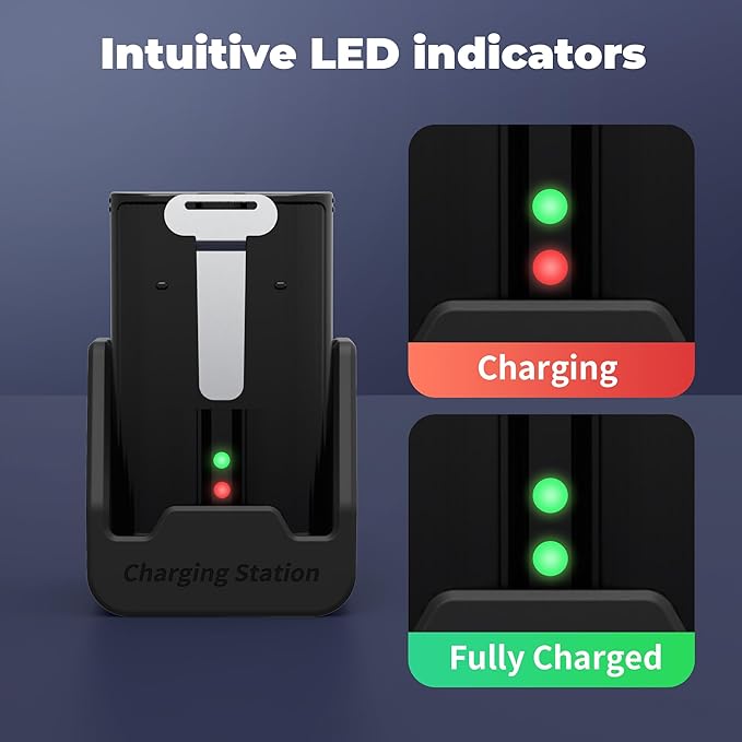 2 Pack Replacement Battery for Ring Doorbell - 7200mAh Rechargeable Quick Release Batteries with Charger Station for Ring Doorbell Stick Up Cam Spotlight Cam and Other Cam, Long-Lasting Life
