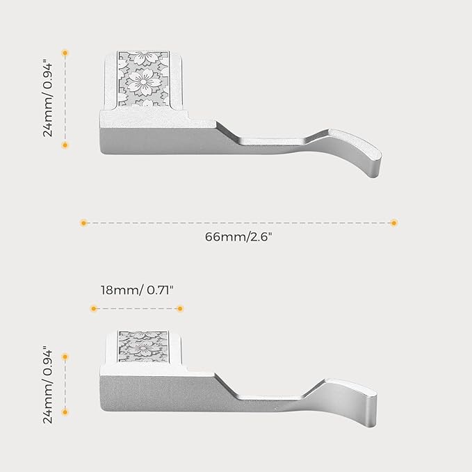 Metal Thumb Grip with Hot Shoe Cover for Fujifilm X100V/X100VI Camera Hot Shoe Thumb Hand Grip (Flowers)