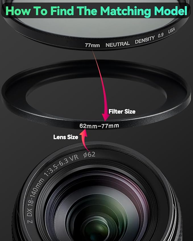 77-95mm Metal Step-Up/Down Ring Adapter Compatible with Mirrorless Cameras DSLR Lens, UV CPL ND Filter Thread Converter, Black