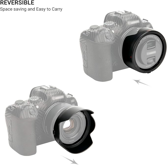 Tulip Flower Lens Hood for Canon RF 50mm f/1.8 STM on EOS R6 R5 RP R Camera, Reversible Lens Shade Replace Canon ES-65B Lens Hood, Compatible with 43mm Filters and 43mm Lens Cap