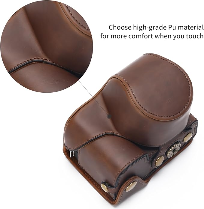 Hargedis for Sony ZV-E10 II case Premium PU Full Body Leather Camera Case Bag for Sony ZV-E10 II Fit 16-50mm Lens with Camera Shoulder Strap