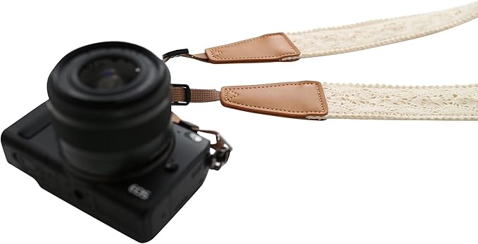 Original Design Personalized Adjustable Camera Strap Cream Graceful & Vintage Lace, Fit for Canon Nikon Sony Olympus Interchangeable Lens Digital Camera/DSLR etc.