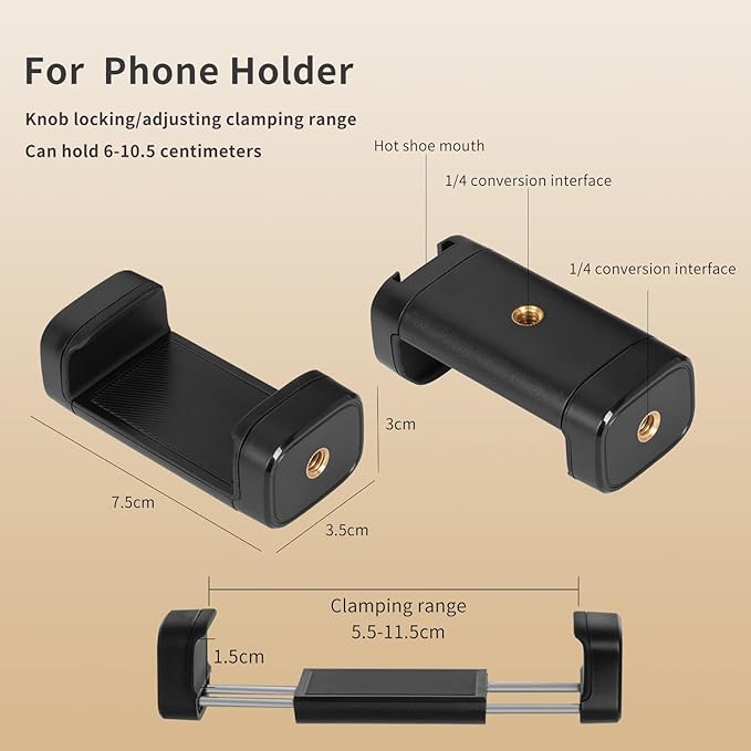 23'' Metal Base Magic Arm Phone Mount - Wall Screw-Mounted, 1LBS Load, 360° Rotatable for Live Stream/Office/Video Recording