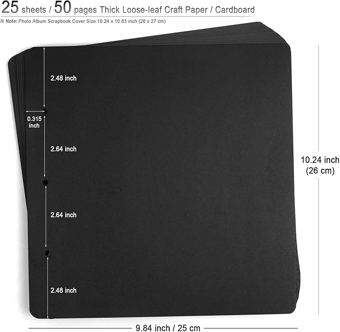 Photo Album DIY Scrapbook (10x10 inch 50 Pages Double Sided), Vintage Leather Cover Three-Ring Binder Family Picture Booth with 9 Color 408pcs Self Adhesive Photos Corners for Memory Keep, Tree