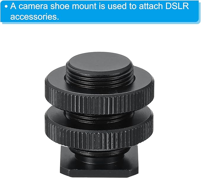 PATIKIL Male 5/8" to Female 3/8" Camera Hot Shoe Mount, Flash Cold Shoe Mount Tripod Screw Adapter for DSLR Rig, Black