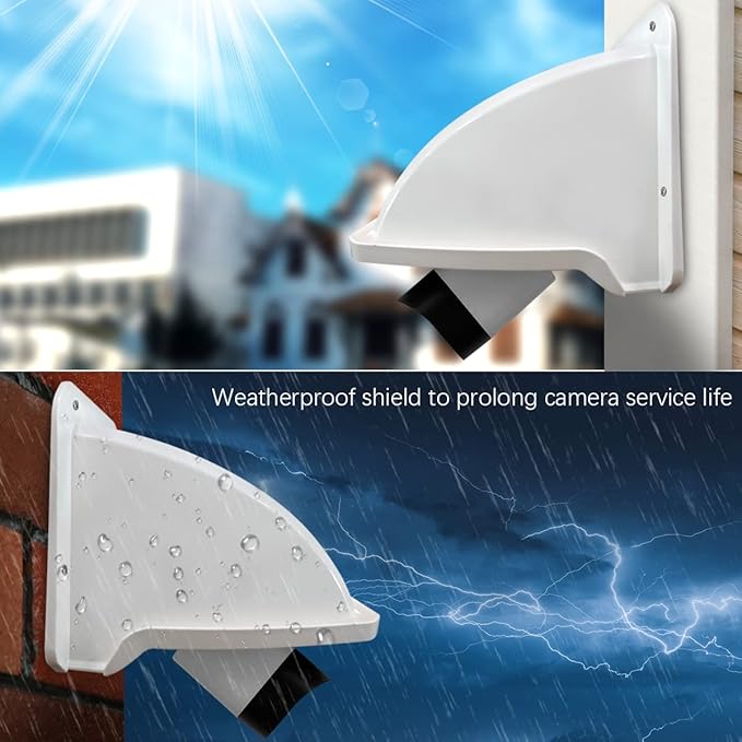Sun Rain Cover Shield for Universal Security Camera, Surveillance Camera Cover Shield Protective Roof for Dome/Bullet Outdoor Cameras