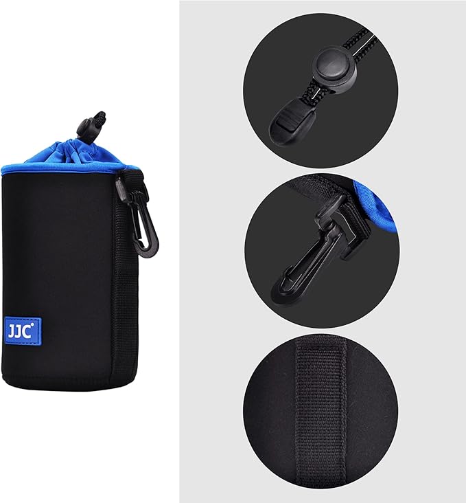 JJC Drawstring Neoprene Camera Lens Pouch Case, Protective Lens Bag for DLSR Mirrorless Lenses Up to 3.9 x 11.0" (D X H) for Canon EF 70-200mm EF 100-400mm EF 70-300mm AF-S 70-200mm and More