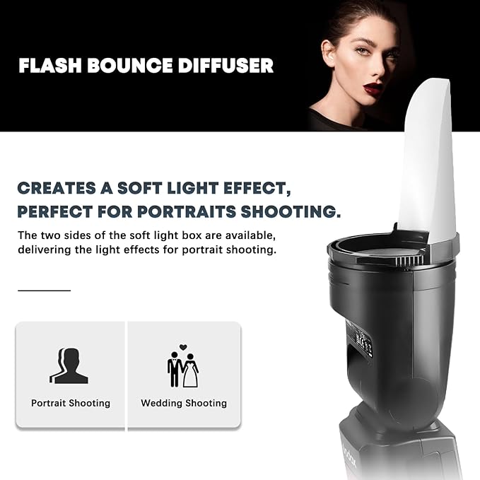 TOAZOE TR-09 Magnetic Flash Accessories Kit for Godox V1/V100/AD100/AD200 Round Head Speedlite Flashes, Flash Diffuser Kit Includes Dome Diffuser, Diffuser Panel, Barndoor, Honeycomb Grid