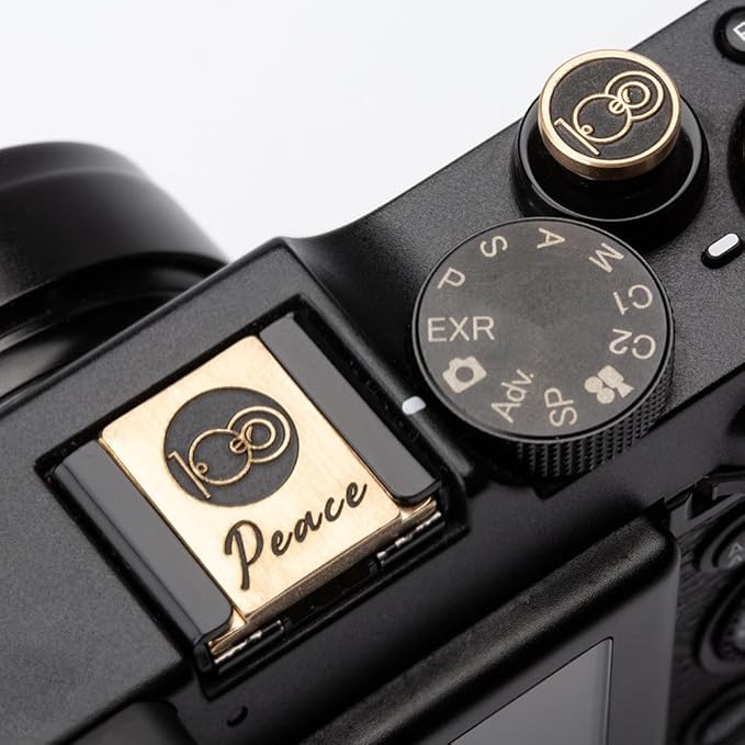 100 Peace Camera hot Shoe Cover for Fujifilm X100VI X-T4 X-T30 X-T200 X-Pro3 X-Pro2 X-E4 for Nikon ZF z30 z50 (Copper Alloy-Set)