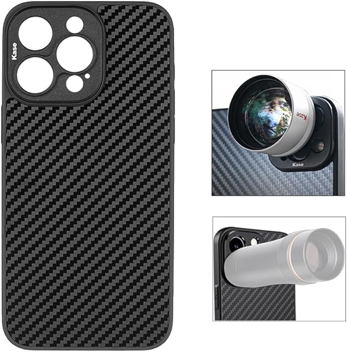 Kase M17 Phone Lens Mount Protective Case Compatible with iPhone 15 Pro Max, Master Macro Lens & All 17mm Thread Smartphone Lens Black