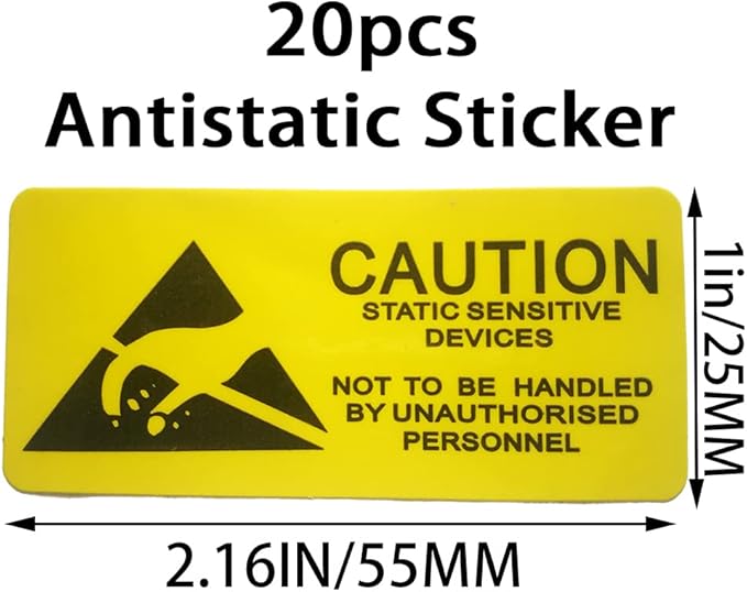 Mantianstar 20pcs 11.8x15.7in/30x40cm Large Anti Static Bags with 20pcs Stickers, Premium Resealable Antistatic Bag,ESD Bags for Computer Electronic Devices