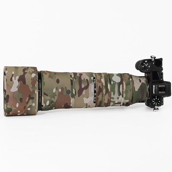 CHASING BIRDS Lens Camouflage Waterproof Coat for Nikon Z 180-600mm f/5.6-6.3 VR Rainproof Lens Protective Cover Version IV (Desert Camouflage, with 2.0X TC)