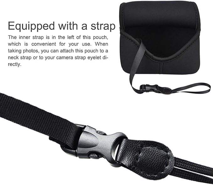 JJC Black Ultra Light Neoprene Camera Case for Sony a6600 a6500 a6400 a6300 a6100 a6000 a5100 w/55-210mm Lens, Pouch Bag for Fujifilm Fuji X-T30 X-T20 X-T10 W/ 55-200mm Lens, Elastic, Water Resistant