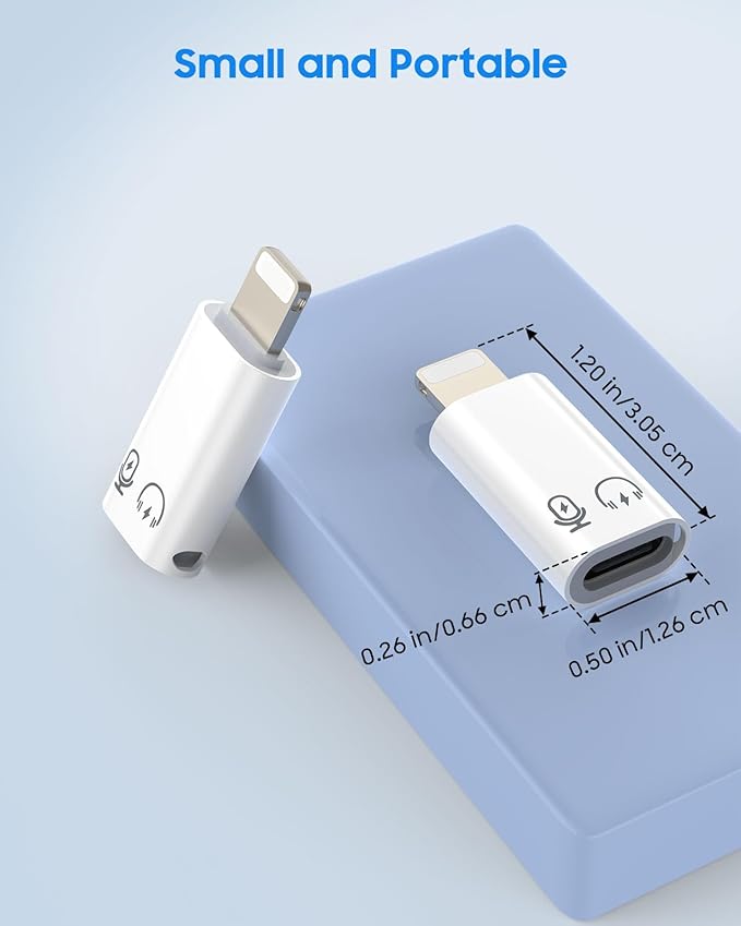 MoKo for DJI Mic Mini USB C to Lightning Adapter, Lightning to USB C Aduio Adapter Compatible with iPhone 14/13/12/11/Wireless Microphone Receiver, Support Charging, Data Transfer, Earpods