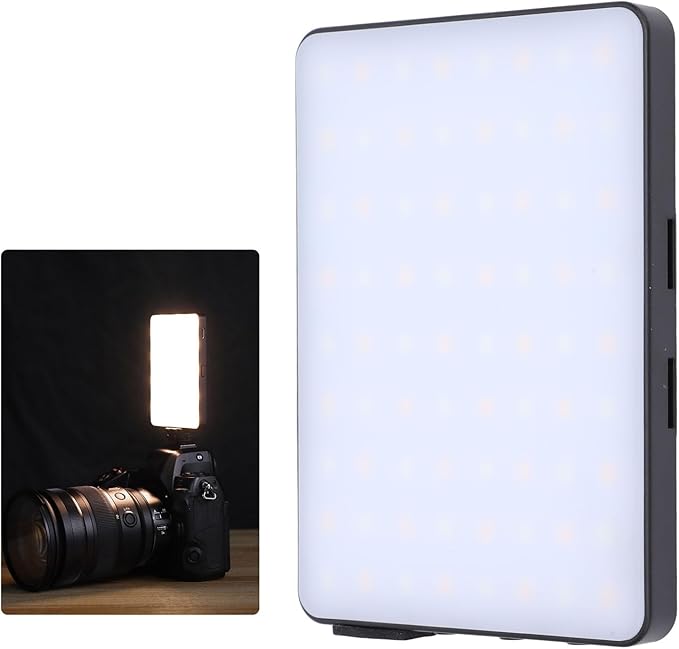 LED Light for Camera, 3000 to 9900K Dimmable Rechargeable On Camera Video Light with Hot Shoe for Phone, Tripod, Makeup, Live Streaming, Support Type C USB Power Supply