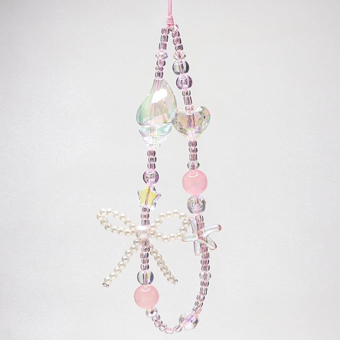 Beaded Camera Wrist Strap Cute Digital Camera Charm Lanyard Phone Charms Strap Beaded Camera Chain for Phone Bag Keychain
